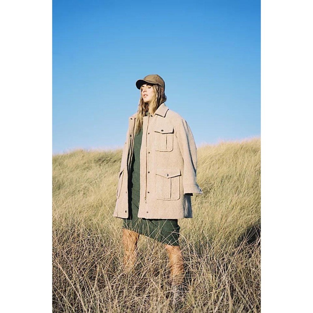 We The Free Free People Tan Textured Hudson Utility Field Jacket Oversized Small